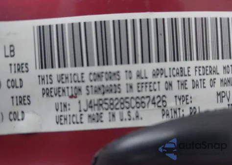 2005 Jeep Grand Cherokee Limited from USA, damaged, VIN 1J4HR58285C667426